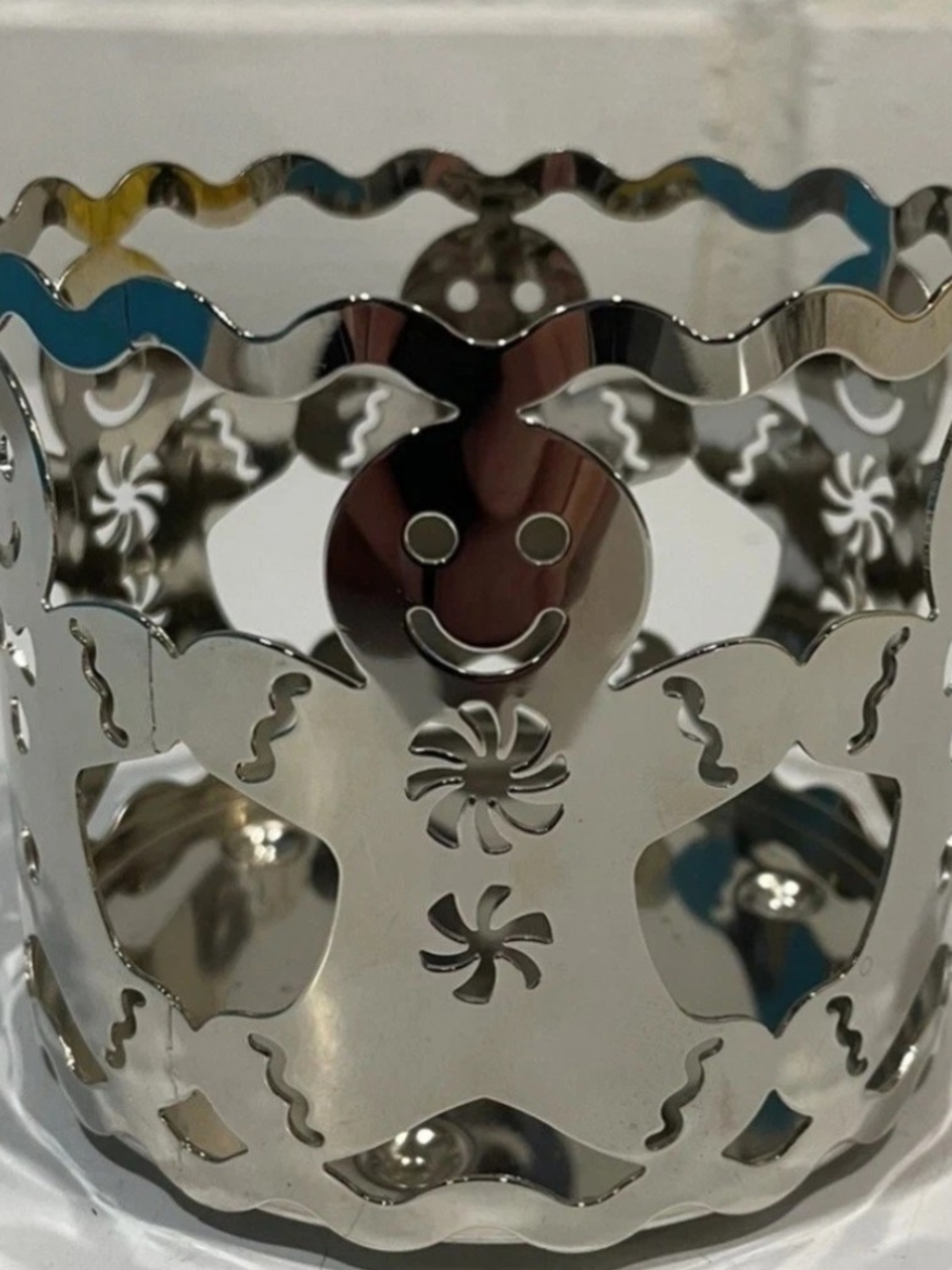 Bath & Body Works Silver Gingerbread Cutout Candle Holder